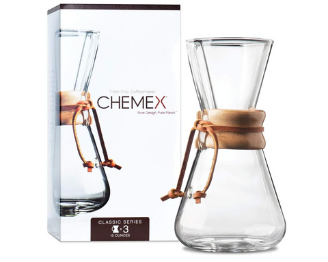 Chemex 3 Tazze per Caffè Americano in Vetro Lavabile con Impugnatura Anti-Ustione