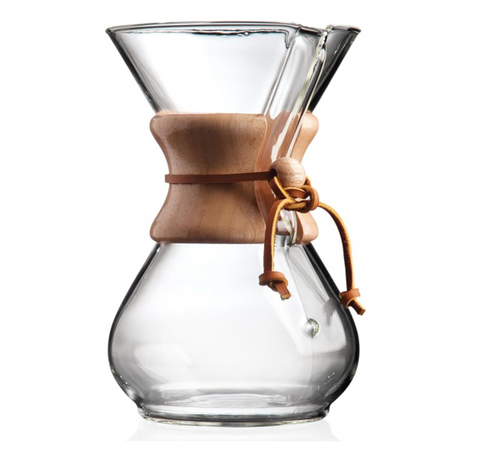 Chemex 6 Tazze per Caffè Americano in Vetro Lavabile con Impugnatura Anti-Ustione