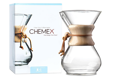 Chemex 6 Tazze per Caffè Americano in Vetro Lavabile con Impugnatura Anti-Ustione