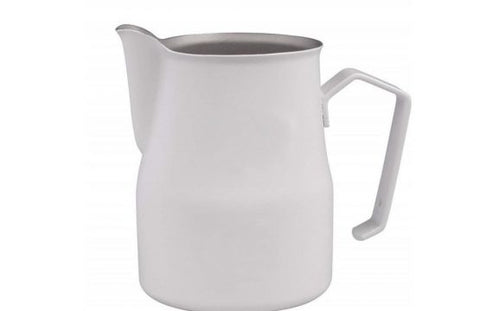 White steel milk jug